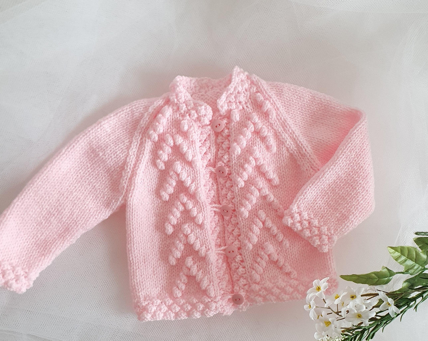 Elsie Rose Bobble Jacket & Hoodie 18"-24" Knitting Pattern