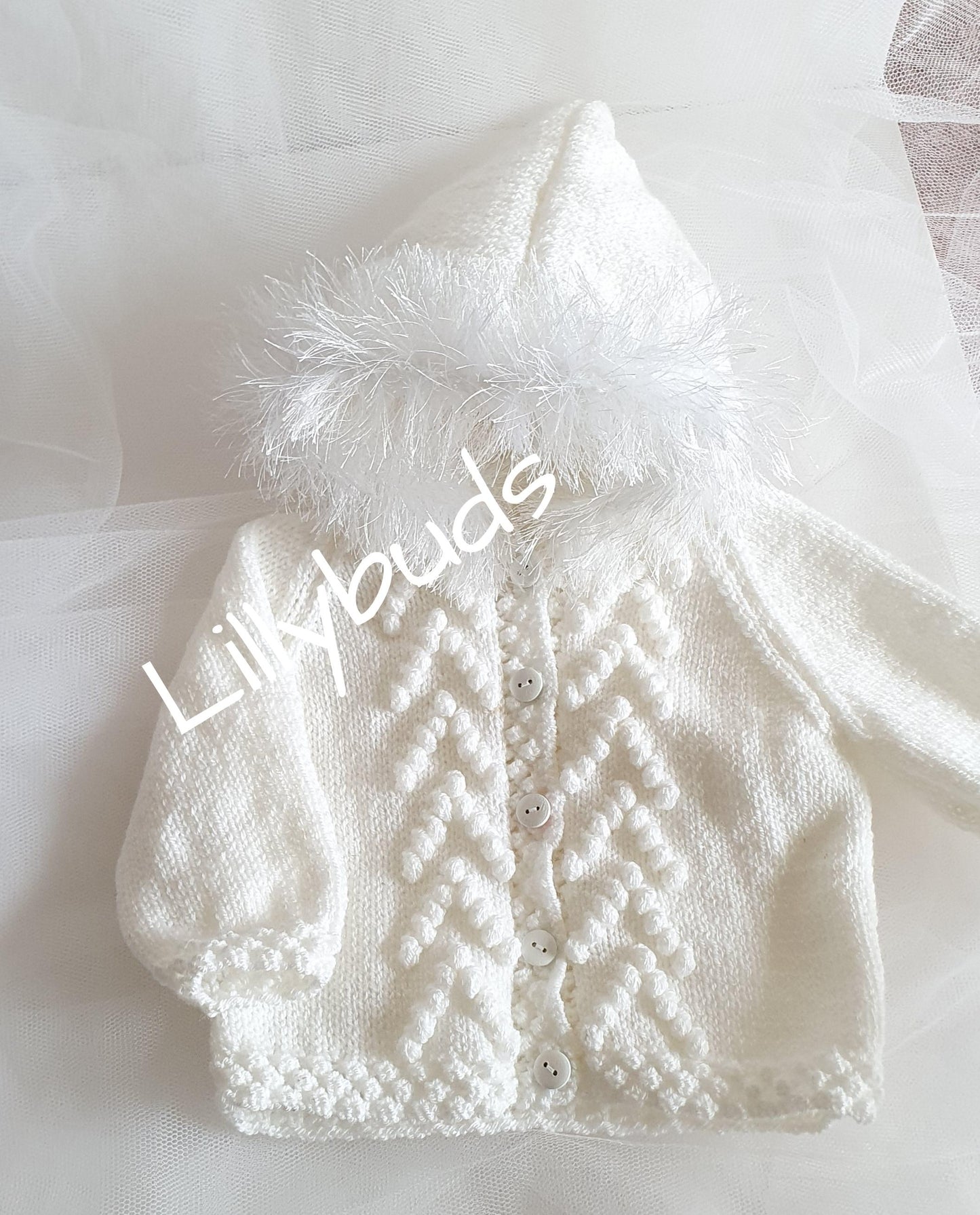 Elsie Rose Bobble Jacket & Hoodie 18"-24" Knitting Pattern
