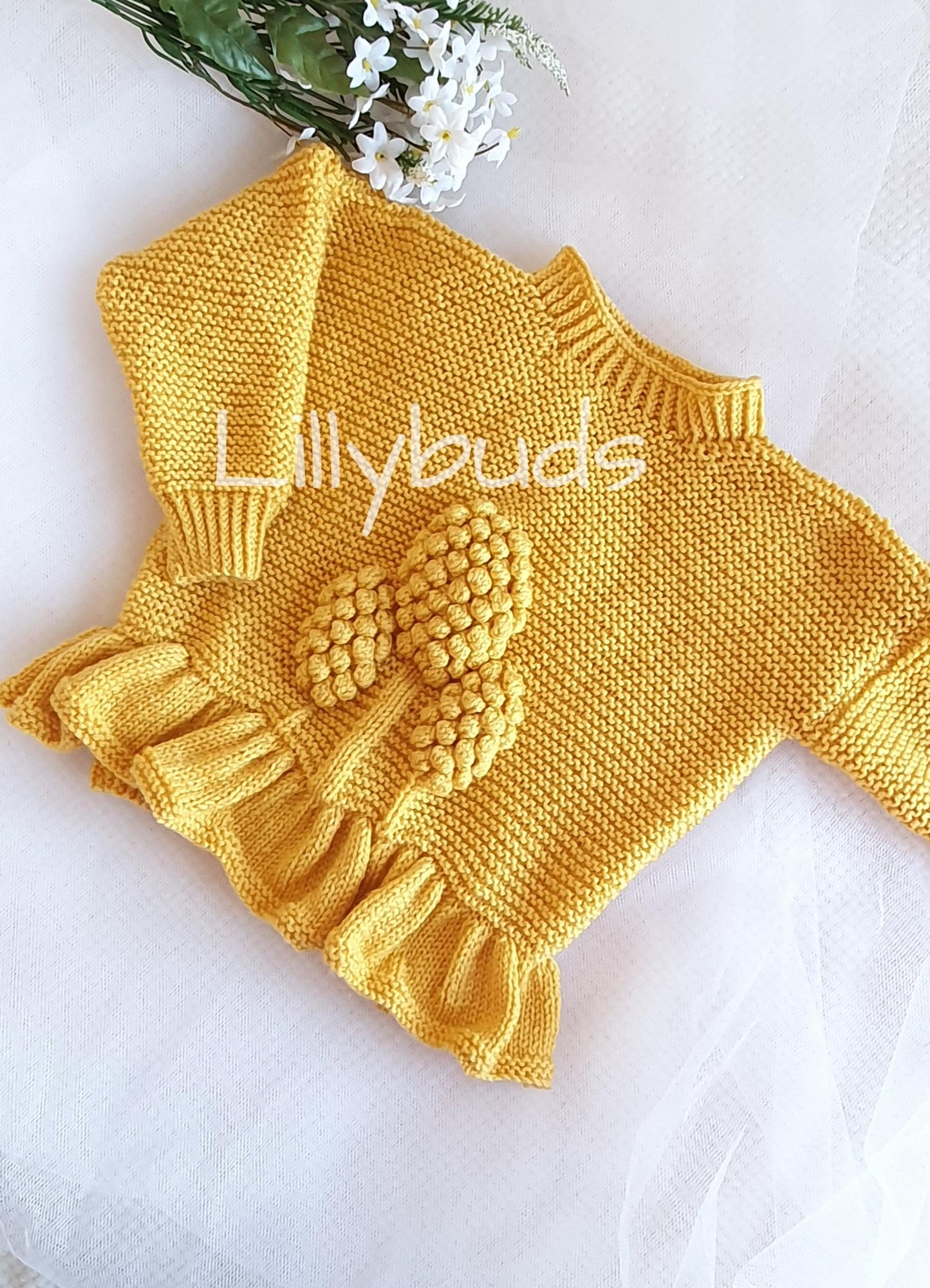 Annie Apple Bobble Motif Jumper 20"–26" Knitting Pattern