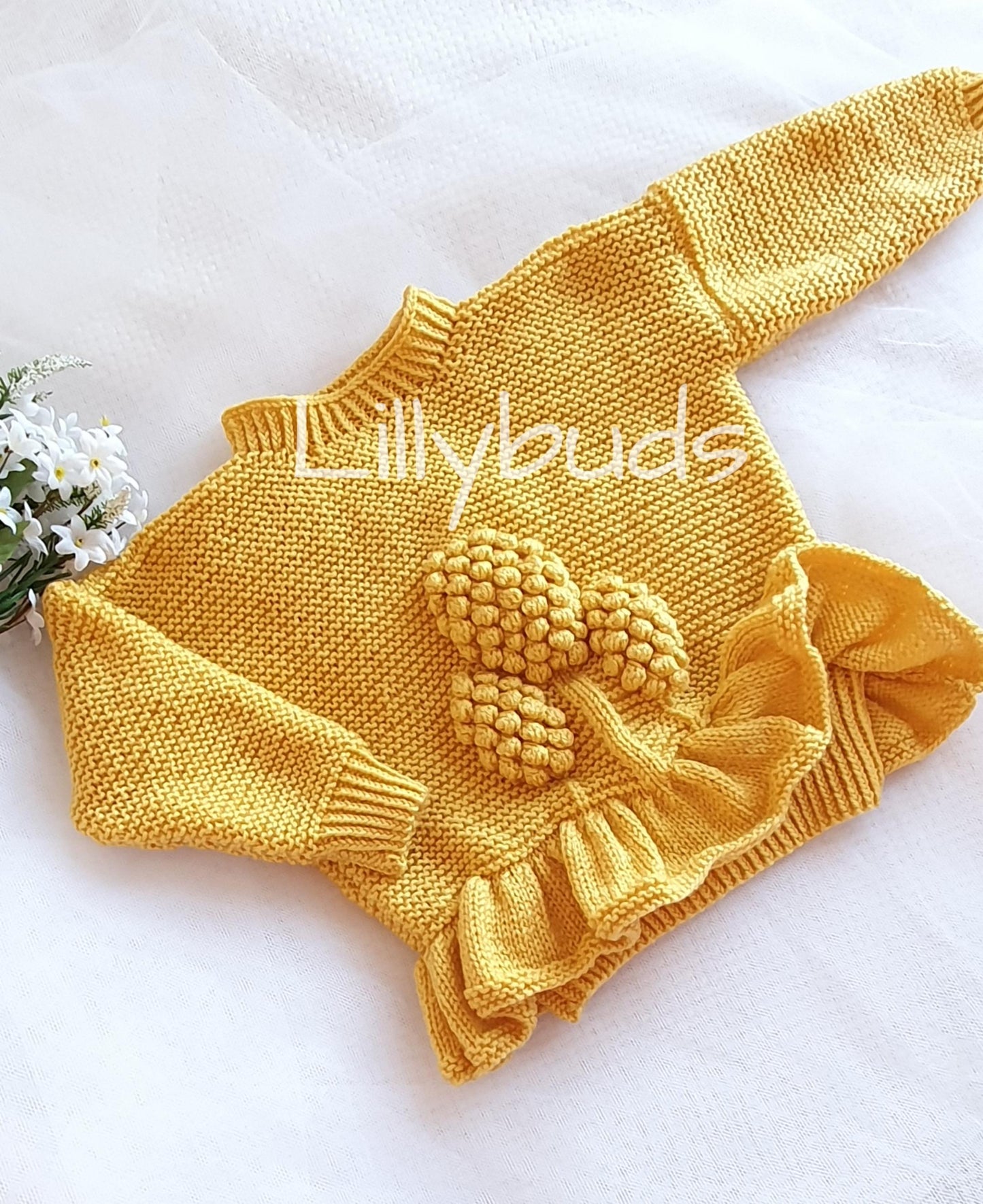 Annie Apple Bobble Motif Jumper 20"–26" Knitting Pattern