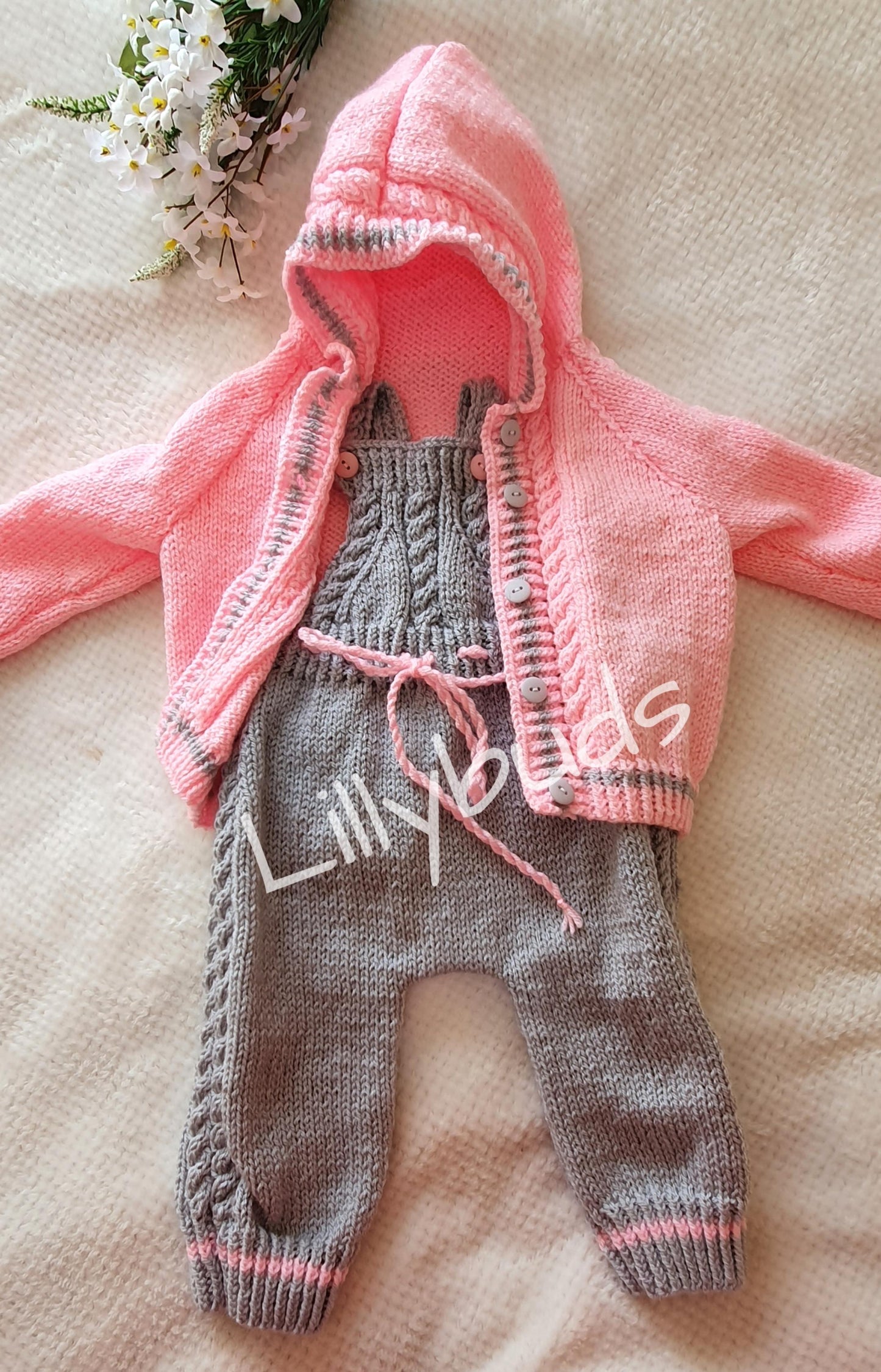 Little Danny Cable Jacket & Dungarees Set 0–12 Months Baby Knitting Pattern