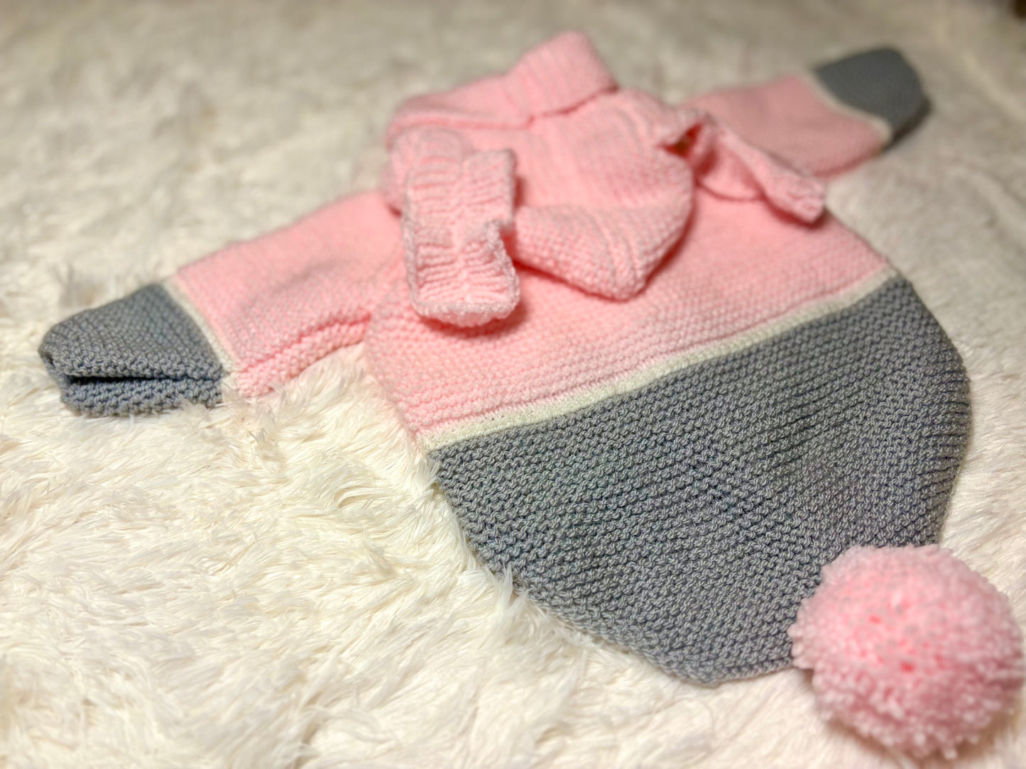 Bunny Hop Hooded Children's Jacket Knitting Pattern 18-24"