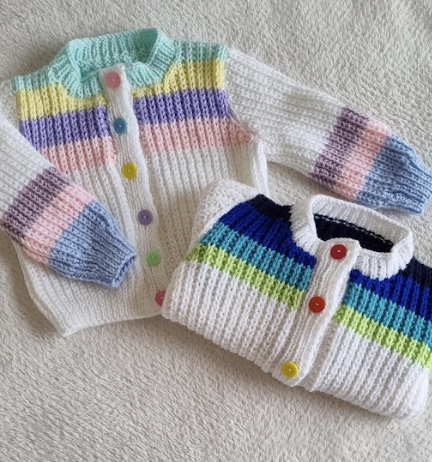 Confetti Multicolour Textured Cardigan 1–4 Years Baby & Toddler Knitting Pattern