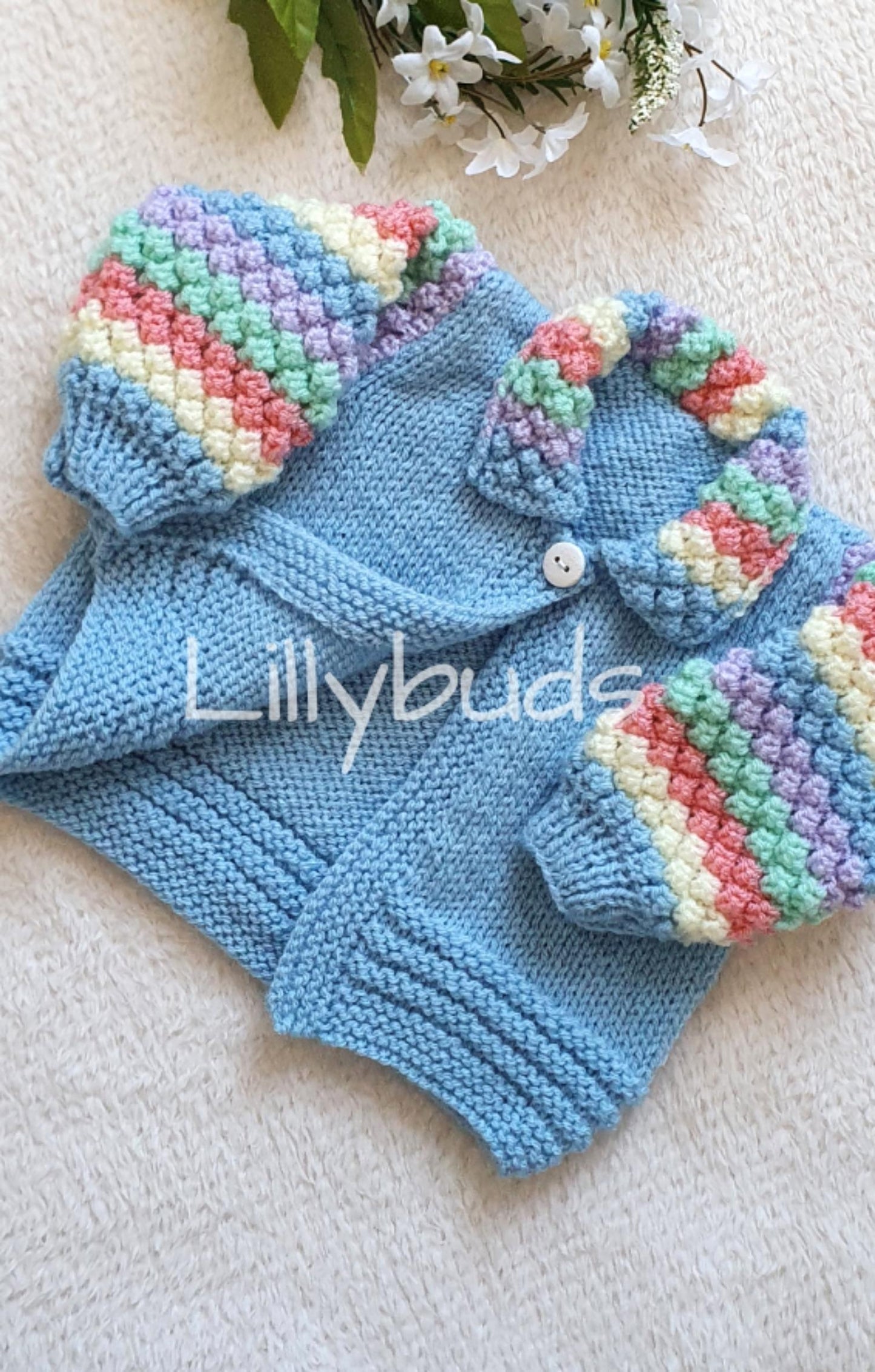 Summer Delights Customisable Bobble Jacket 3 Months-4 Years Knitting Pattern
