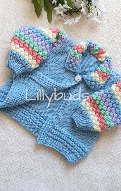 Summer Delights Customisable Bobble Jacket 3 Months-4 Years Knitting Pattern