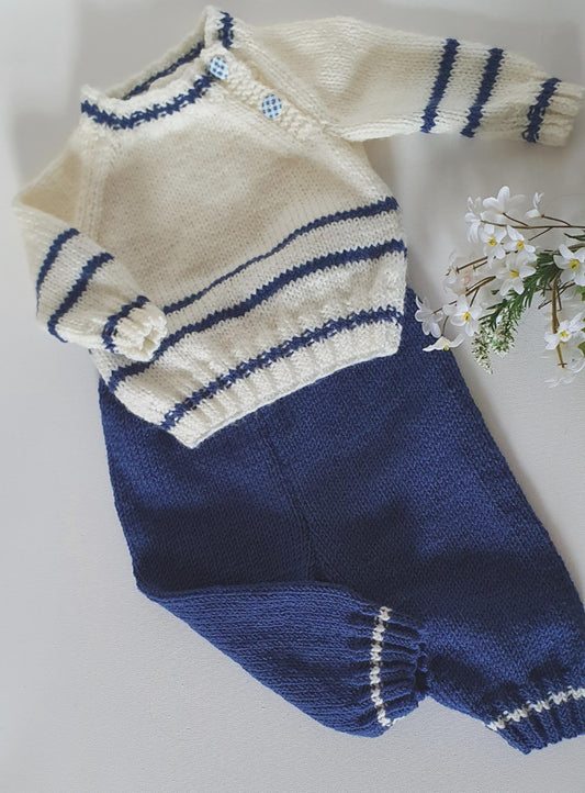 Kelly Baby Sweater & Trousers Set 3–18 Months Knitting Pattern