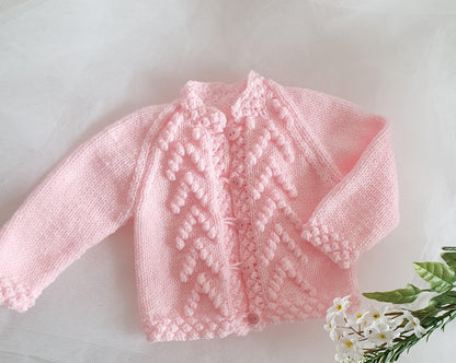 Elsie Rose Bobble Jacket & Hoodie 18"-24" Knitting Pattern
