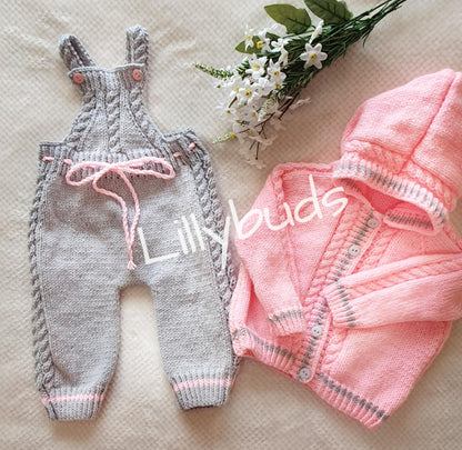 Little Danny Cable Jacket & Dungarees Set 0–12 Months Baby Knitting Pattern