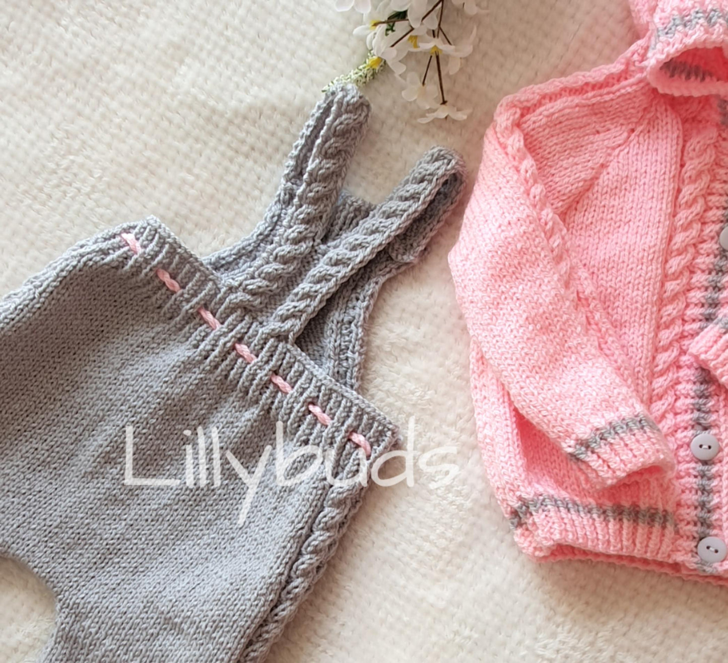 Little Danny Cable Jacket & Dungarees Set 0–12 Months Baby Knitting Pattern
