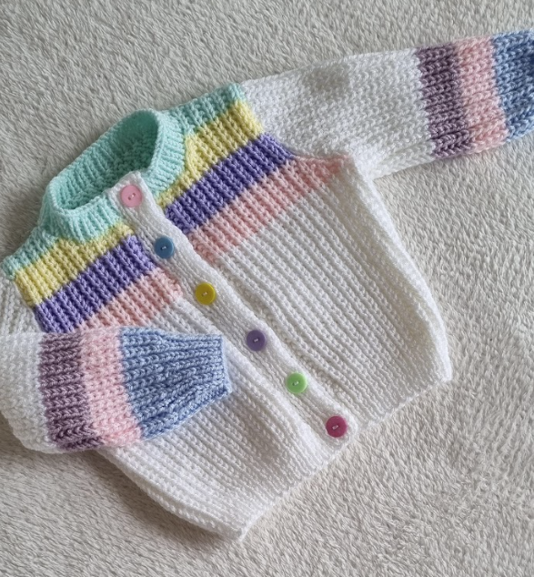 Confetti Multicolour Textured Cardigan 1–4 Years Baby & Toddler Knitting Pattern
