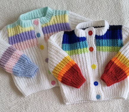 Confetti Multicolour Textured Cardigan 1–4 Years Baby & Toddler Knitting Pattern